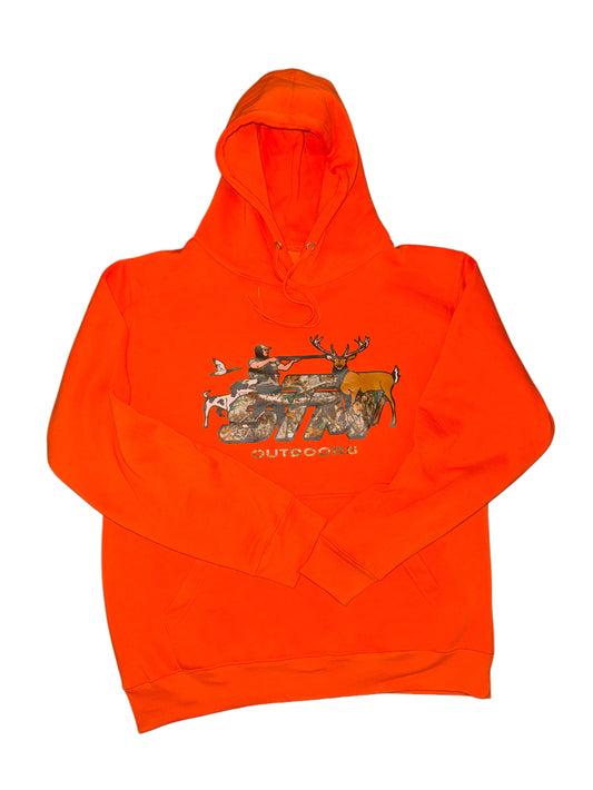 (NEW) Camouflage Branded (Orange) Heavy Blend Fleece Hooded Sweatshirt