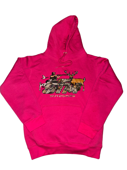 (NEW) Camouflage Branded (Hot Pink) Heavy Blend Fleece Hooded Sweatshirt