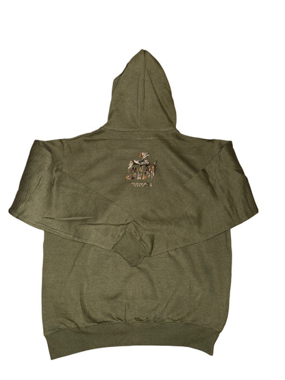 (NEW) Camouflage Branded (Military Green) Mid-Weight Soft Style Hooded Sweatshirt