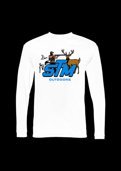 STM Outdoors Long Sleeve Performance T-Shirt - White / Blue