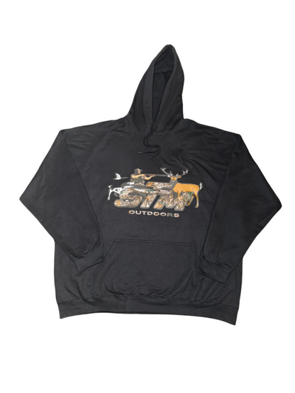 (NEW)Camouflage Branded (Black) Mid-Weight Soft Style Hooded Sweatshirt