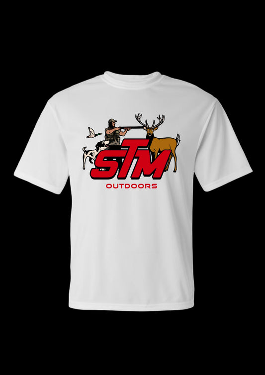 STM Outdoors Short Sleeve Performance T-Shirt - White / Red